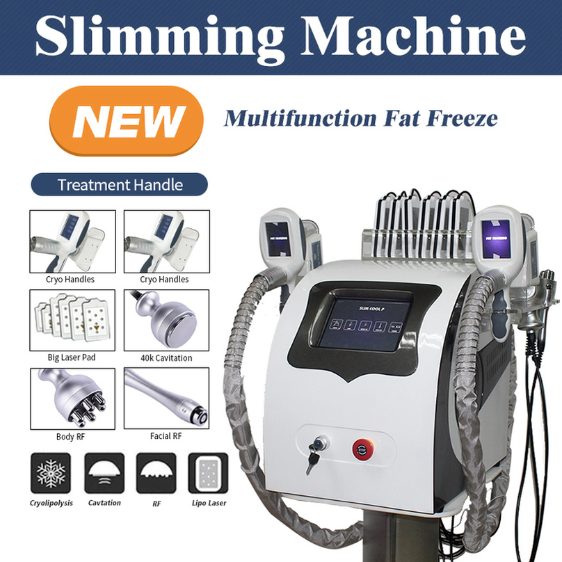 Cryolipolysis Fat Freezing Machine Cool Body Sculpting With 40K Cavitation Rf 650Nm Lipo Laser Two Cryo Handle Can Work At The Same Time