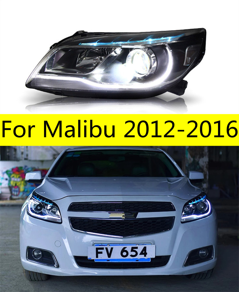 

Headlight Assembly for Malibu LED Headlights 20 12-20 16 DRL Turn Signal LED Daytime Lights High Beam Angel Eye Projector Lens
