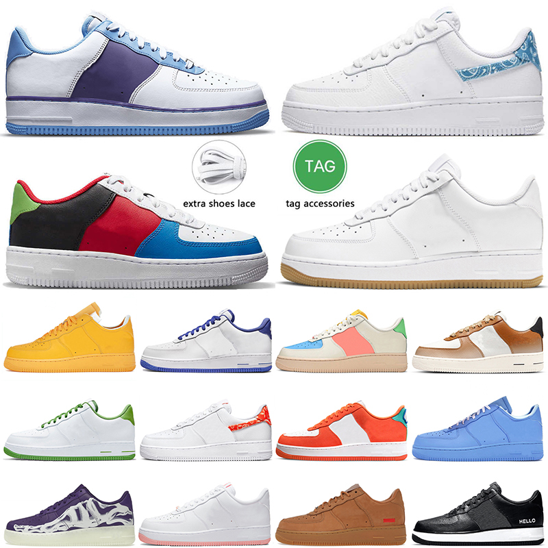 

Big Size US 11 5A-High quality 1 One Low Running Shoes 1 Medium Blue Pure Platinum Men Women Trainers 50th Anniversary of UNO Offs Mushroom White Gum Sneakers Sports, #a36 36-45