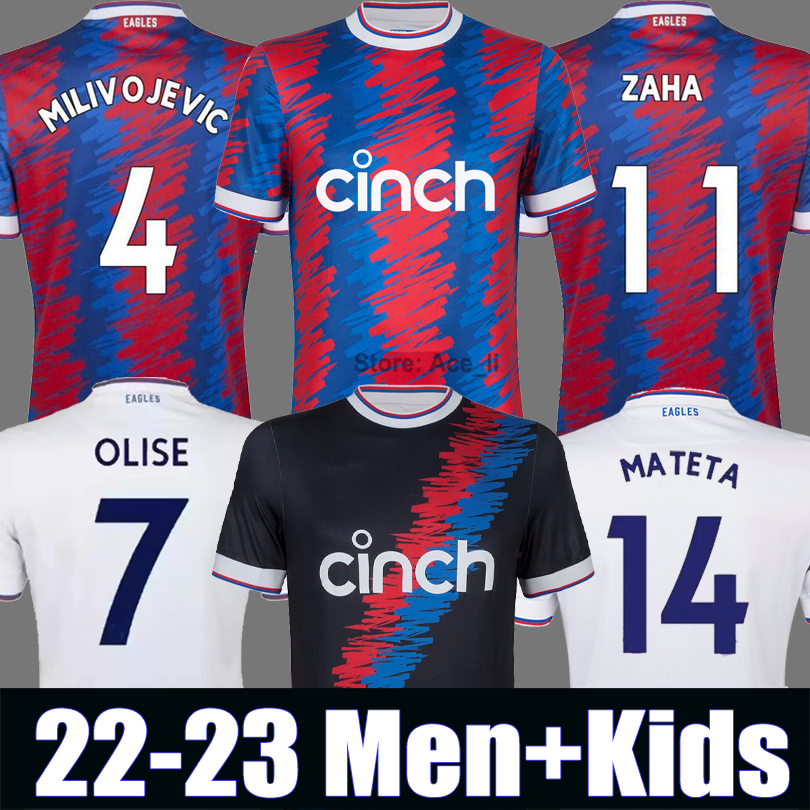 

2022 2023 CRYSTAL OLISE Home Soccer Jerseys 22 23 PALACE ZAHA EZE J.AYEW third Away BENTEKE SCHLUPP MATETA EDOUARD GALLAGHER Football shirt Kit white, 22-23 home+patch