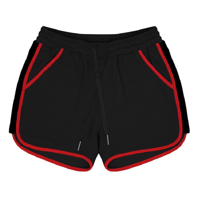 

Gym Clothing Summer Thin Sports Shorts Men's Quick-drying Breathable Beach Pants Multicolor Drawstring Straight Mesh Five-point PantsGym, Black