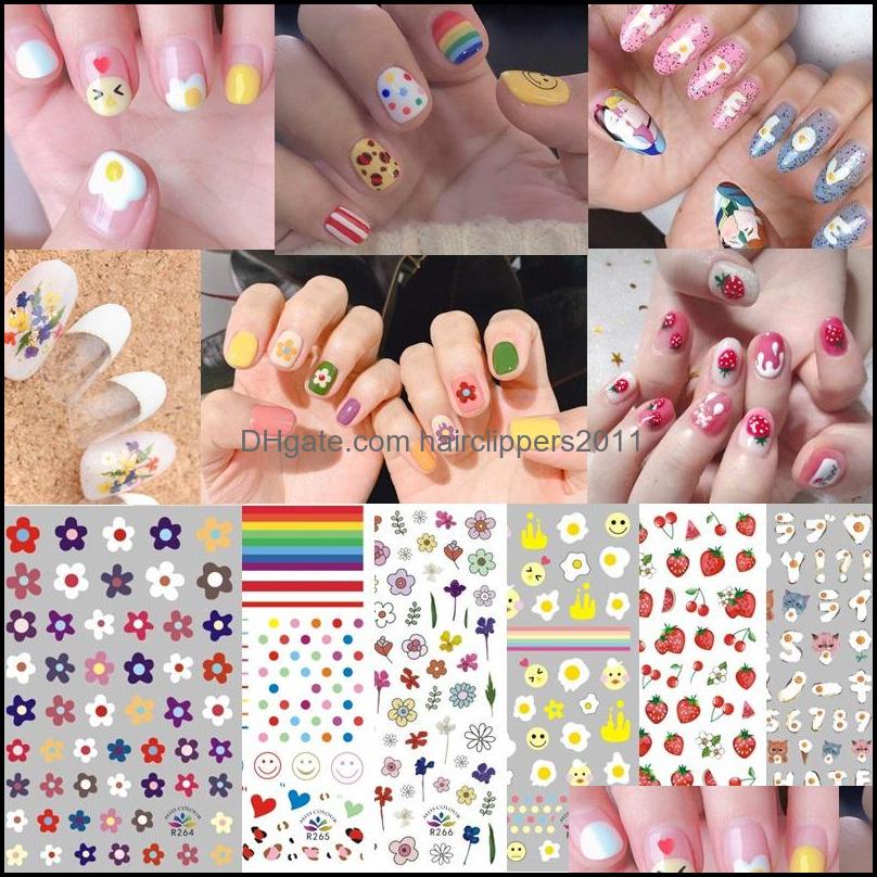 

Stickers Decals Nail Art Salon Health Beauty Colorf Flower Spring Design Sticker 3D Nails Decorations For Uv Gel Diy Manicure Accessories, Randomly sended send