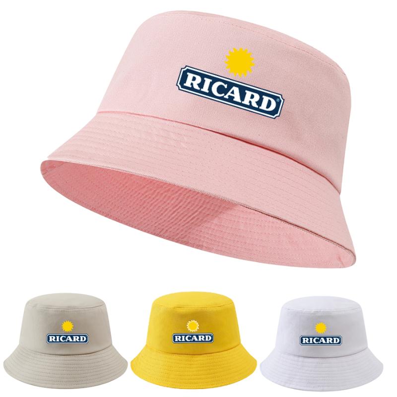 

Berets Unisex Bob Ricard Bucket Hats One-sided Cotton Women Men Breathable Outdoor Beach Panama Hat Fisherman Boys Girls Fashon CapsBerets, Black