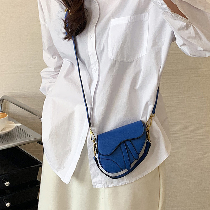 

2022 Girls New Fashion Handbags Children PU Leather Saddle Bag Women One Shoulder Cross-body Bags Kids Mini Purse