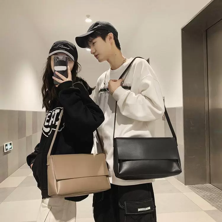 

Briefcases Casual Messenger Bags Crossbody PU Leather Black Handbags Small Shoulder Bag Purse