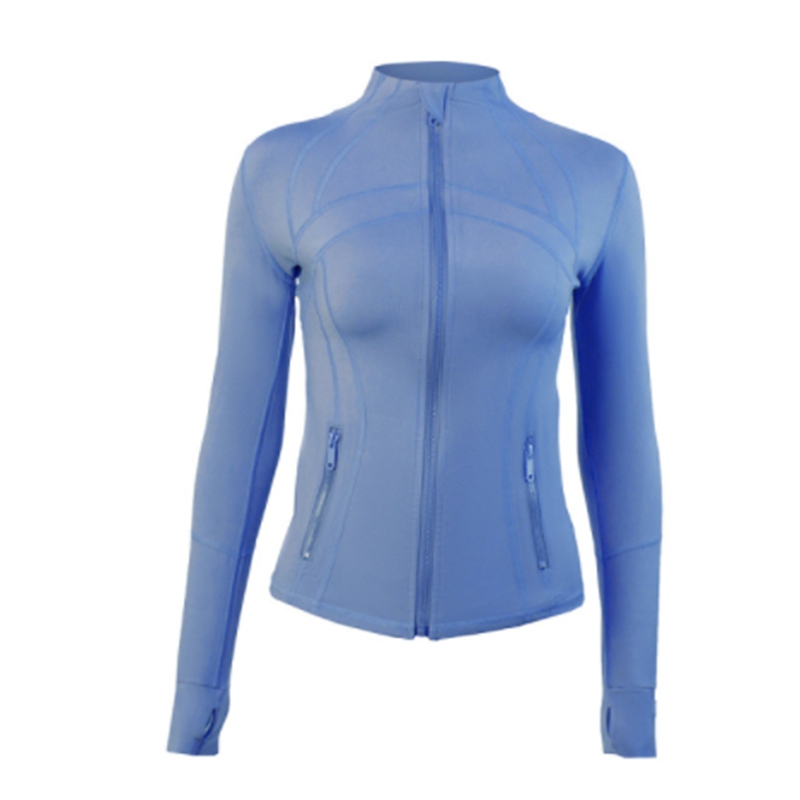 

lu lulu NEW Yoga Outfits Jacket Sweatshirts with Zipper Autumn Long Sleeve Gym Coat Fitness Tight Waist Push Up Workout Slim Sporting Tops, X001