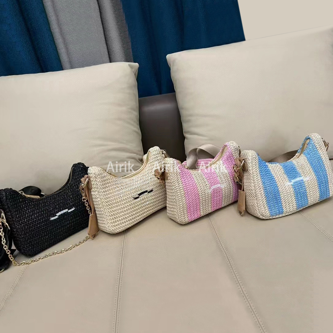 

22ss New Raffia Weave Luxury Designer Bag Shoulder Bags High Quality Nylon Handbags Bestselling Wallet Women Bags CrossbodyBag Hobo Coin Purses, Pay for fedex
