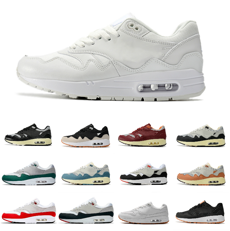 

2022 Fashion Women Mens Trainers Patta Waves Max 1 Running Shoes Monarch Noise Aqua Maroon Black Cactus Jack 87 Baroque Brown Saturn Gold Cave Stone 1s Sports Sneakers, Bubble package bag