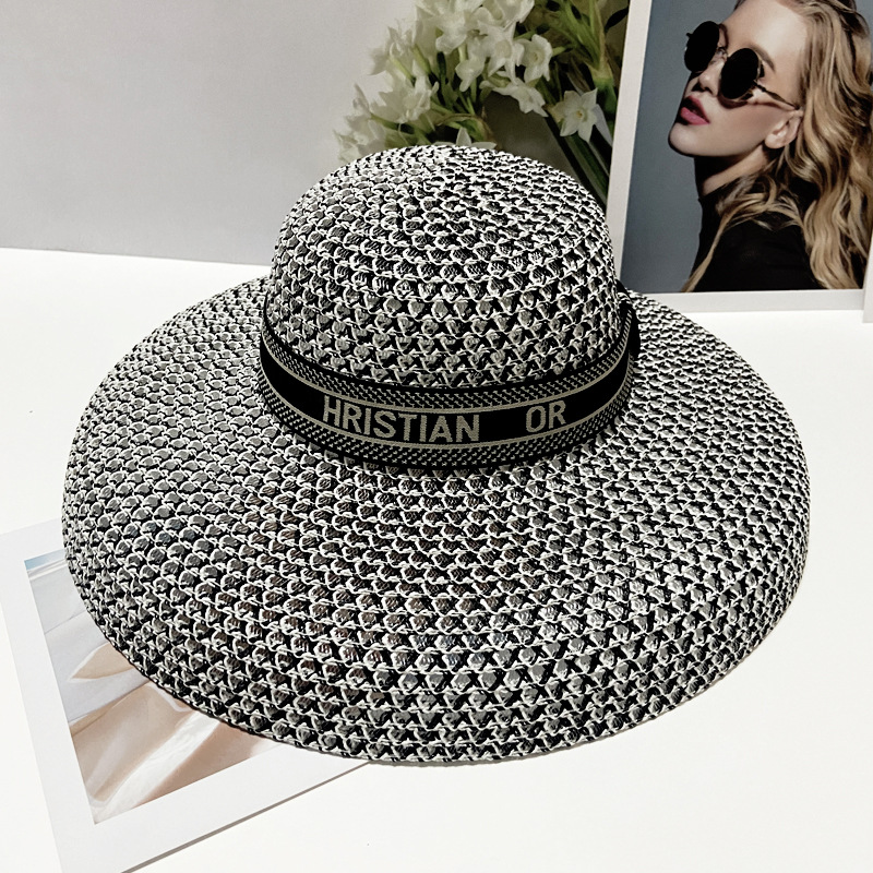 Net yarn breathable fisher man cap Wide Brim Hats female spring and summer sunscreen dome sun hat fashion tide brand home big eaves sunshade net