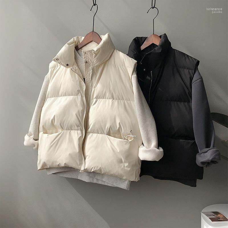 

Winter Parka Vest Women Korean Style Waistcoat Cotton Jacket Luci22, Beige
