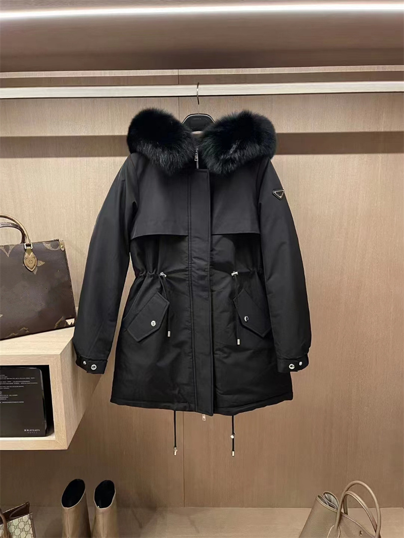 Winter jackets Women's Down jacket Down & Parkas Real wolf Fur Hoodie Collar White Duck Outerwear Coats women of fashion Parka