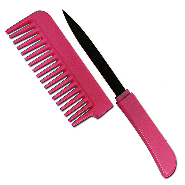 

Wholesale Pink Small Brush Comb Knife Self-Defense For Women