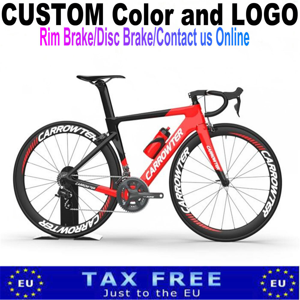 

Custom LOGO and Colors Red Carbon complete Road Bike China CARROWTER Carbon Bicycle With R7000 Groupset Wheelset
