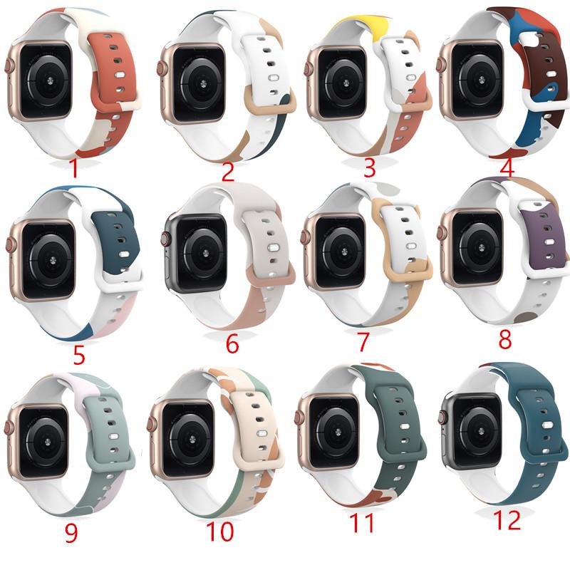 

Soft Silicone Strap Band Morandi for Apple watch Series 7 6 5 4 3 2 SE iWatch 38MM 42MM 40MM 44MM 41mm 45mm Wristband watchband