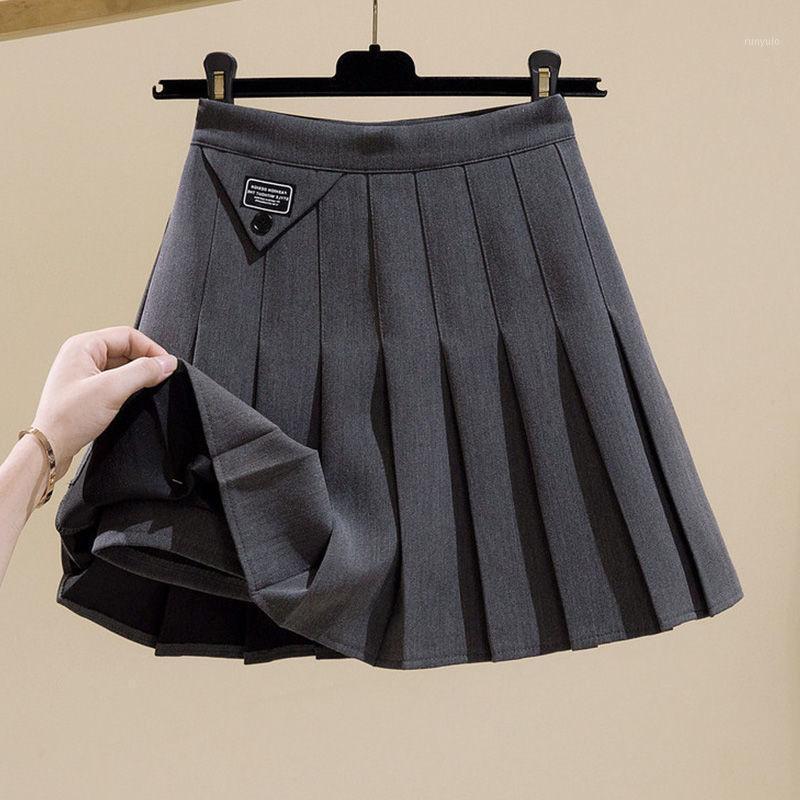 

Skirts Pleated Skirt Women' Autumn And Winter Korean High Waist British College Style Slim Suit A-word Short Woman, Belt safety pants