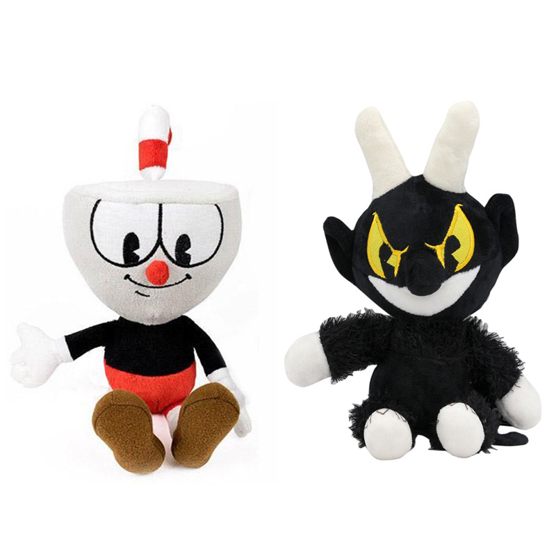 

Factory Wholesale Plushs Toys Cup Head Tea Cups Heads Game Figure Mugman Devil Boss Plush Doll Black Devil Children's Gift, Red