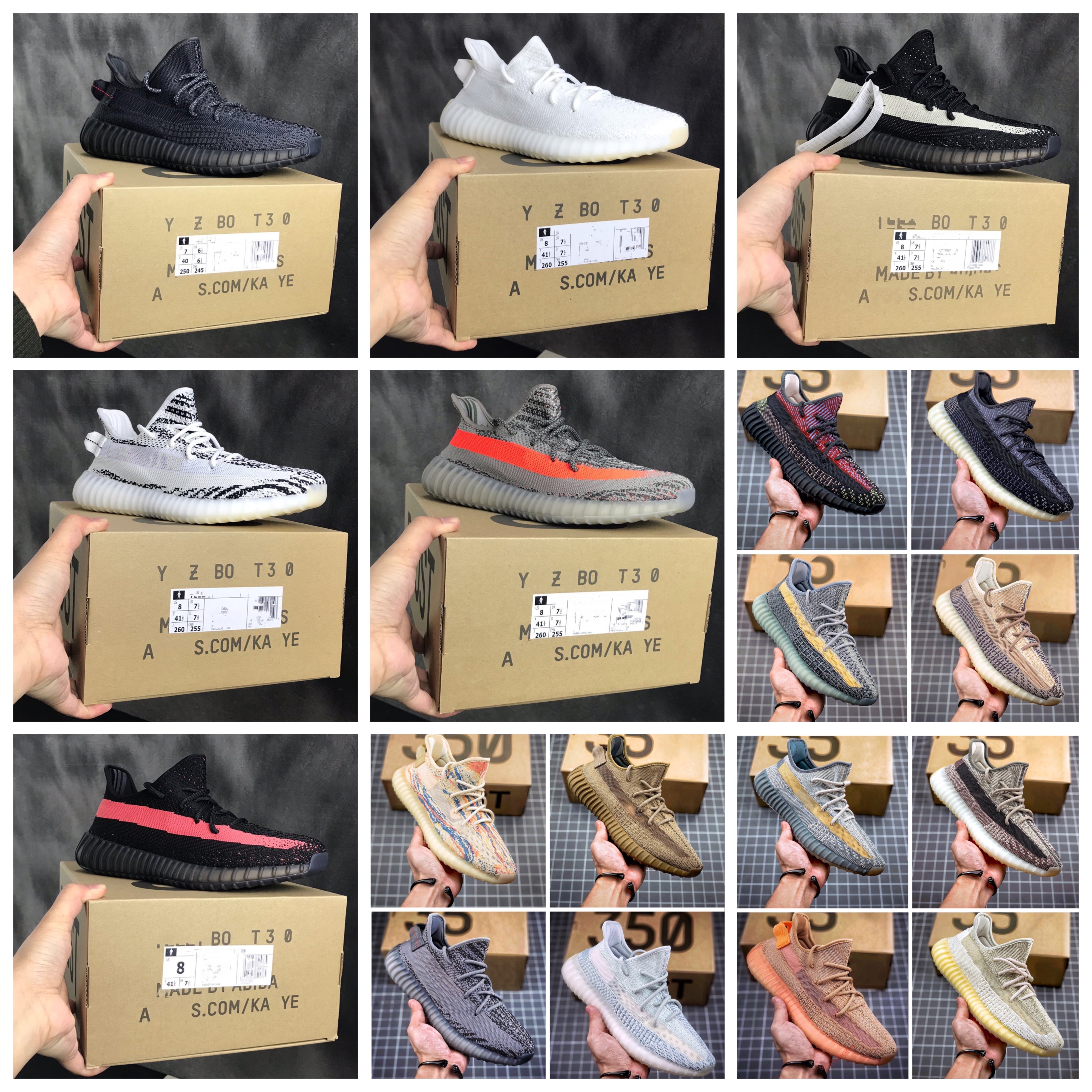 2022'v2''yeezies'''boosts''yEzzies''350 Chaussures décontractées Sesame Butter Statique Vague statique crème Zebra Men Femmes Runner Running Boot