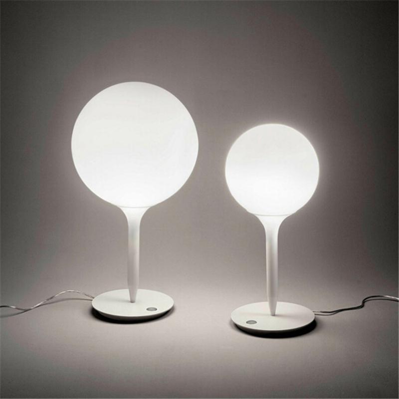 

Table Lamps Metal White Glass Ball Lamp Designer Modern Office Contemporary Desk Decorations For Bedroom Living Room RestaurantTable