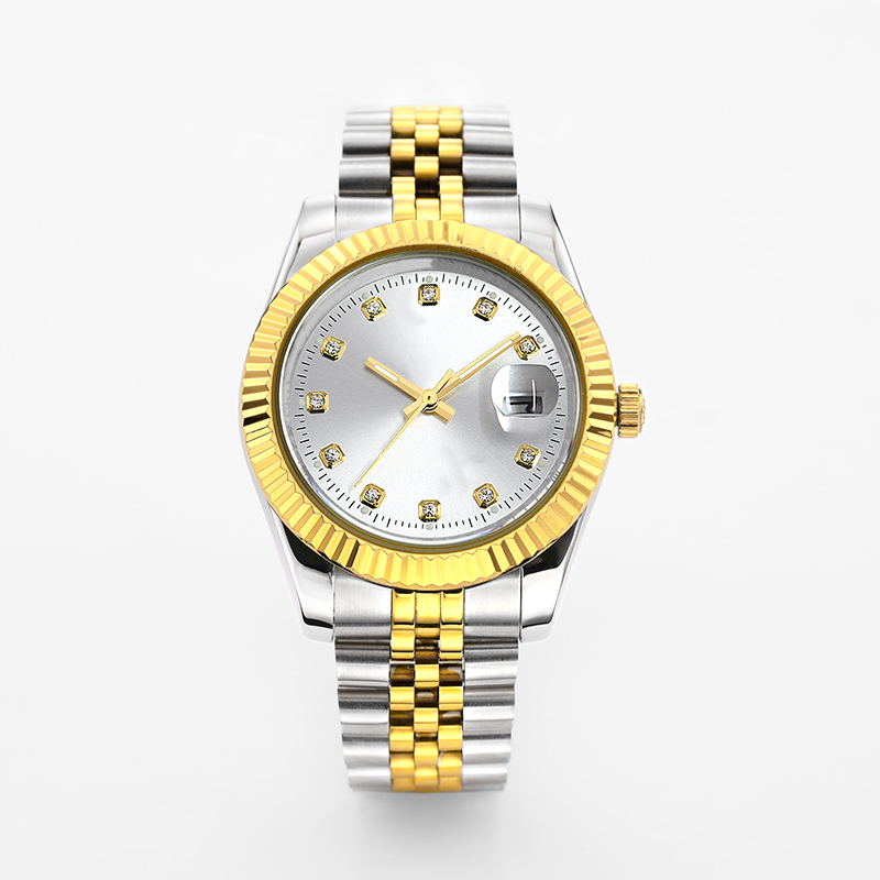 

Gold Digital Mens Watch 8750 Japan Automatic Mechanical Stainless Steel Silver Strap Diving Collection, Slotted screwdriver