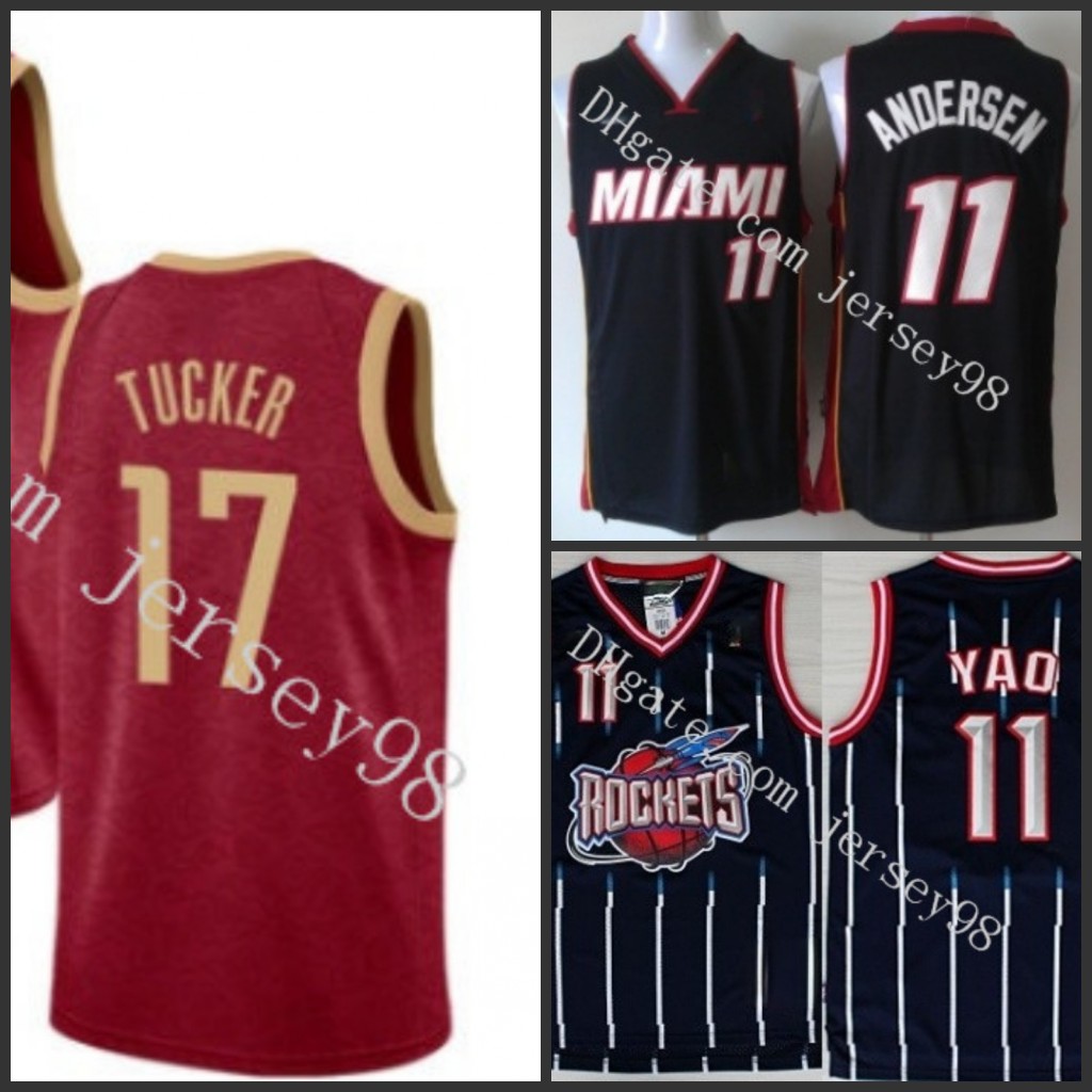 

Houston''Rockets''men #11''Yao Ming #17''PJ Tucker Red retro Jersey