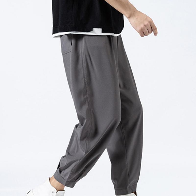 

Men's Pants Wear-resistant Trendy Deep Crotch Men Loose Quick Dry Daily Clothes, Black