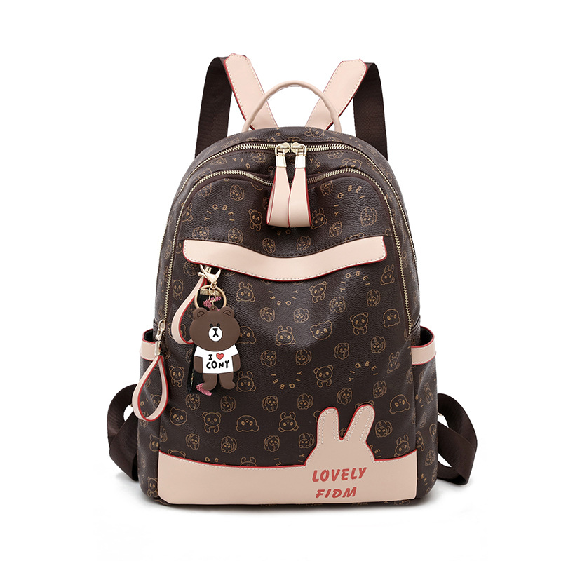 

Waterproof Bagpack Women Printing Cute Girl Backpack Famous Designer Mochila Kawaii Backpack Animal Prints School Bags, Pink