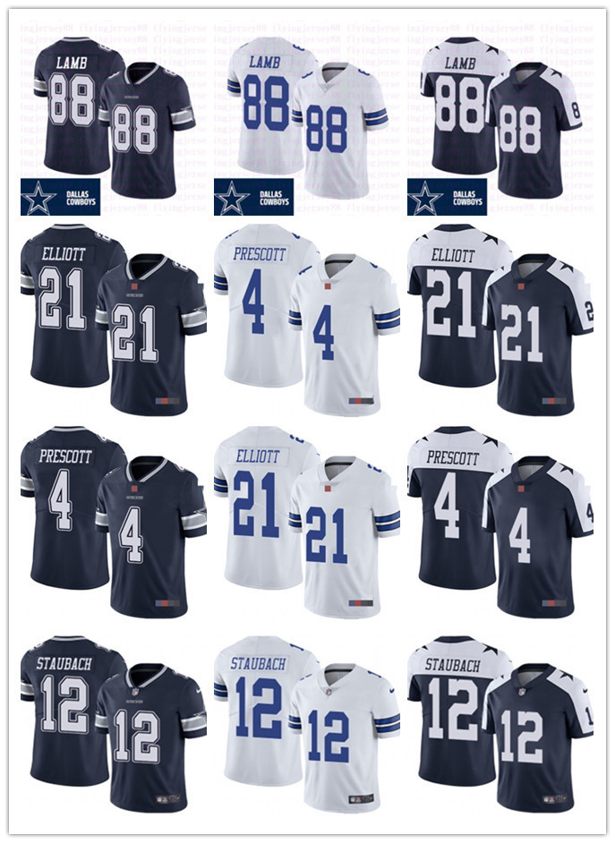 

Mens Womens Youth Dallas''Cowboys''21 Ezekiel Elliott 4 Dak Prescott 88 CeeDee Lamb 12 Roger Staubach Navy Custom Football Jerseys, Colour