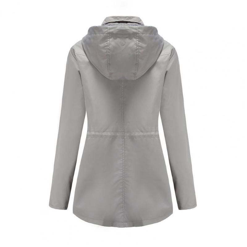 

Women' Trench Coats Useful Women Coat Smooth Surface With Hat Windbreaker Water Resistant JacketWomen, Black