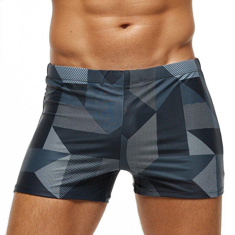 

New Bathing Suit Men Swimwear Swim wear Plus Size Fashion Printed Swimsuit Male High Quality Elastic Swim Trunks With Pad, Black shark