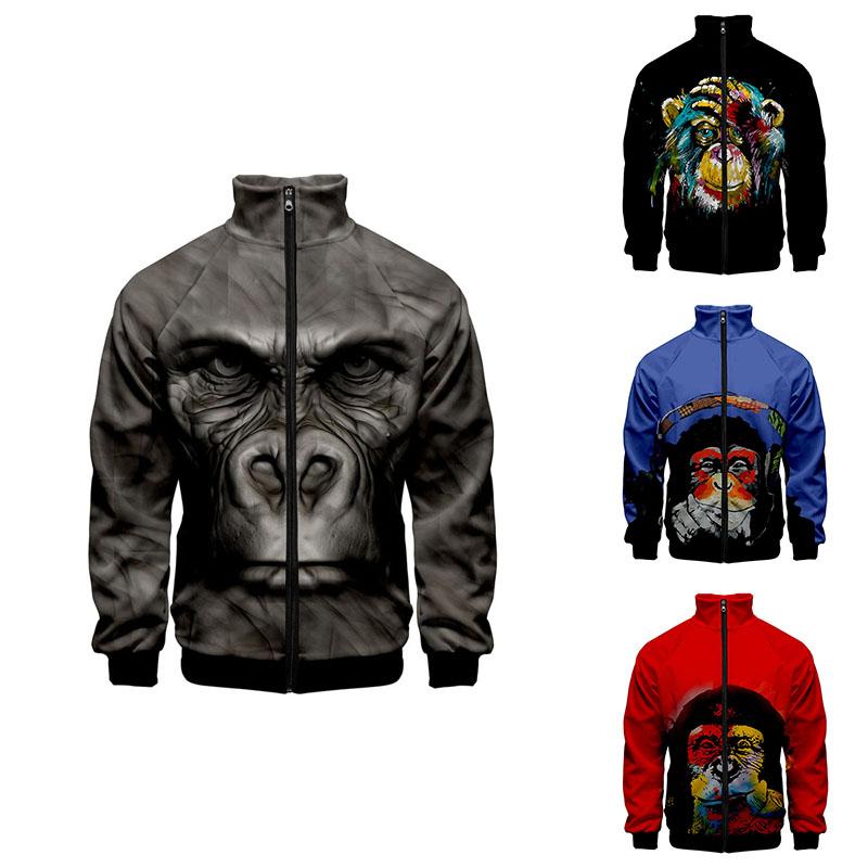 

Men's Hoodies & Sweatshirts 2022 Orangutan Funny Costume 3d Stand Collar Hoodie Fashion Men Women Zipper Jacket Long Sleeve Homme Tops