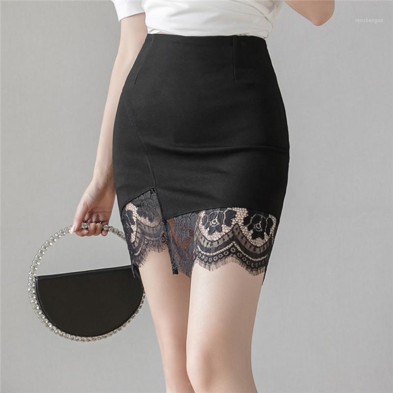

Skirts 2022 Sexy Lace Wrap Hip Skirt Club Black Elegant Lady A018