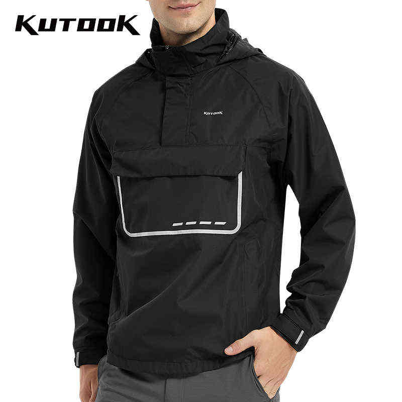 

KUTOOK Pullover Raincoat Outdoor Climbing Hiking Camping Rain Poncho Waterproof Breathable Rain Jacket Cycling Sports Rainwear T220811, Black
