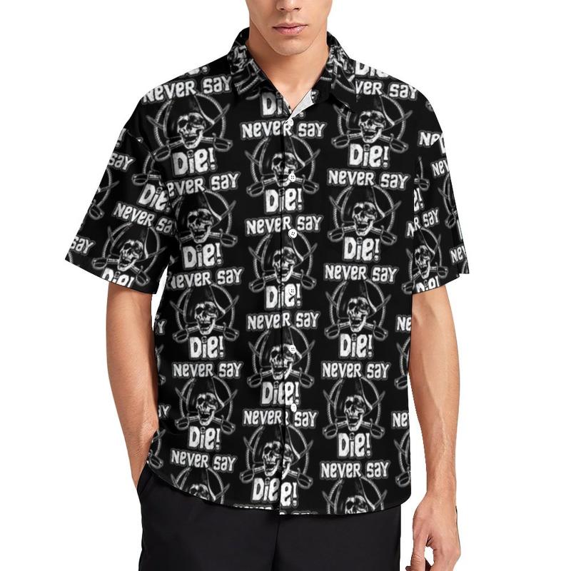 

Men's Casual Shirts The Goonies Print Shirt Summer Never Say Die Blouses Short-Sleeve Retro OversizedMen's, Style-13