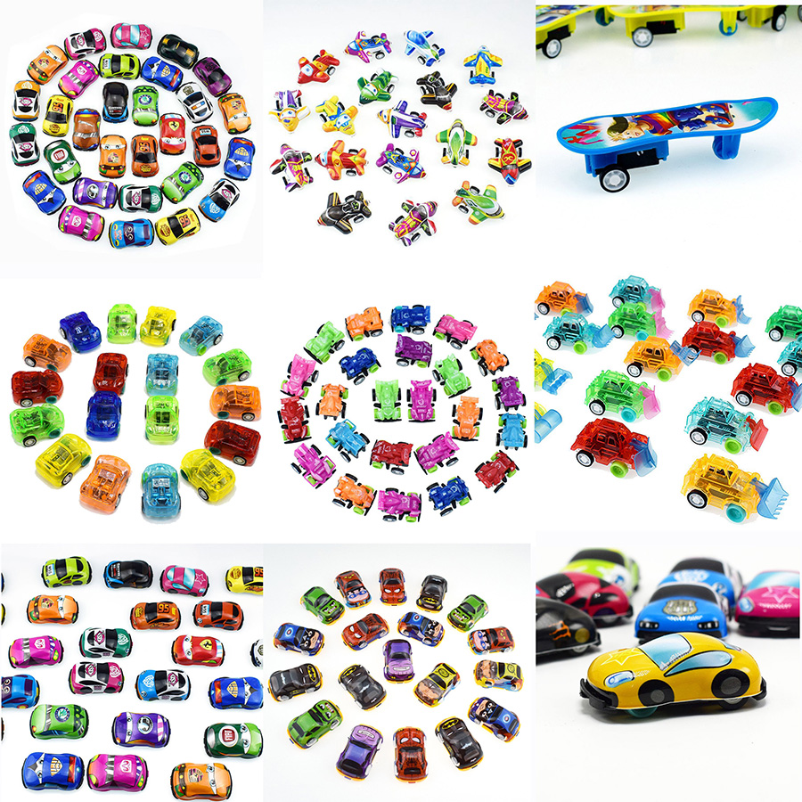 

Children's Toys Novelty Games Cartoon PVC Soft Shell Recoil Car Plane Insect Scooter Model Toy Prizes Gifts