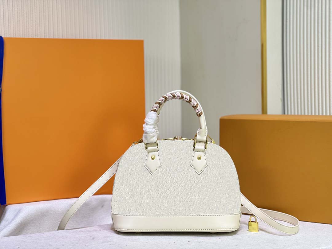 

ALMA BB PM White Shell Bags Women 2022 Handbags Braided Handling Crossbody tote Designer Shoulder Bag Totes Luxury bags N45294 M53152 25cm