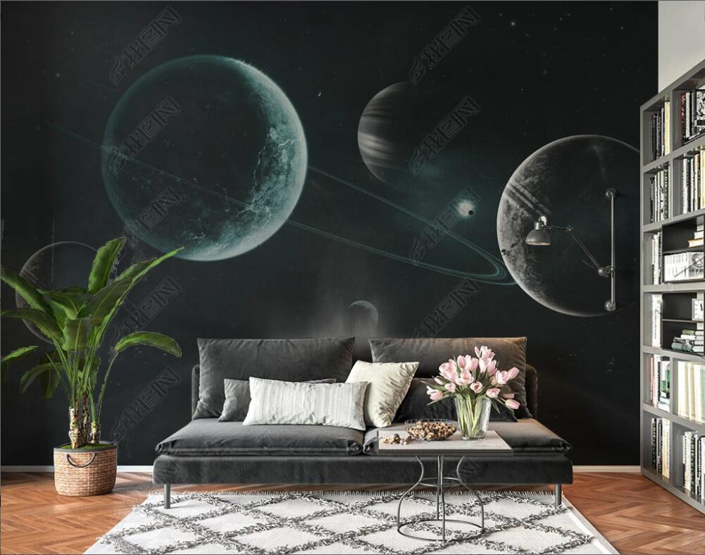 

Custom photo mural 3d wallpaper on the wall modern universe planet starry sky science fiction painting home decor living room wallpaper for walls 3 d bedroom, Non-woven wallpaper