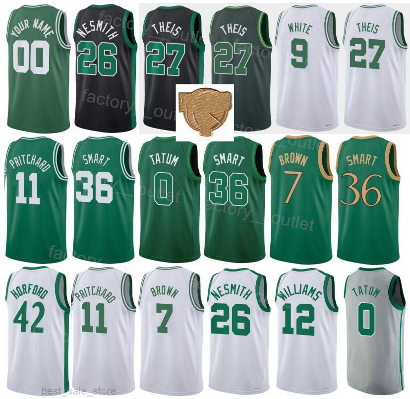 Basketball Printed The Finals Grant Williams Jersey 12 Al Horford 42 Marcus Smart 36 Jaylen Brown 7 Jayson Tatum 0 Derrick White 9 Daniel-image-787320618