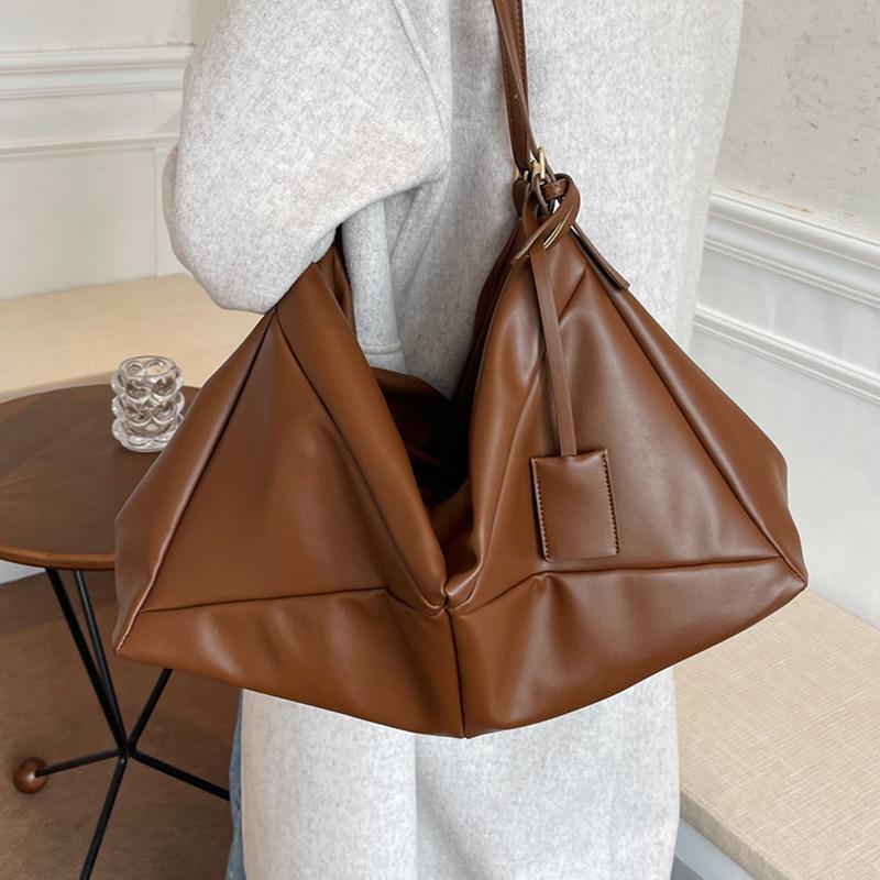 

Evening Bags Vintage Pu Leather Women Hobos Bag Large Capacity Travel Handbag Ladies Unique Design Tote Female Big Shopper Shoulder BagEveni, Black