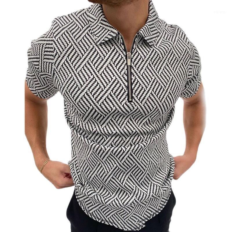 

European And American Style Men's Spring Summer Zipper Checkered Fashion Temperament Casual Shirt Shirts, Black