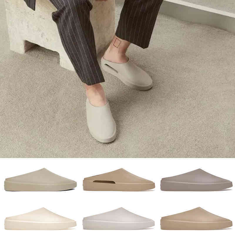 

Slippers Top Fashion Women Men Fears of god The California Slip-On Almond Cement Concrete Cream Oat EVA XL Extralight Slip On Shoes Designer, Oat 36-46