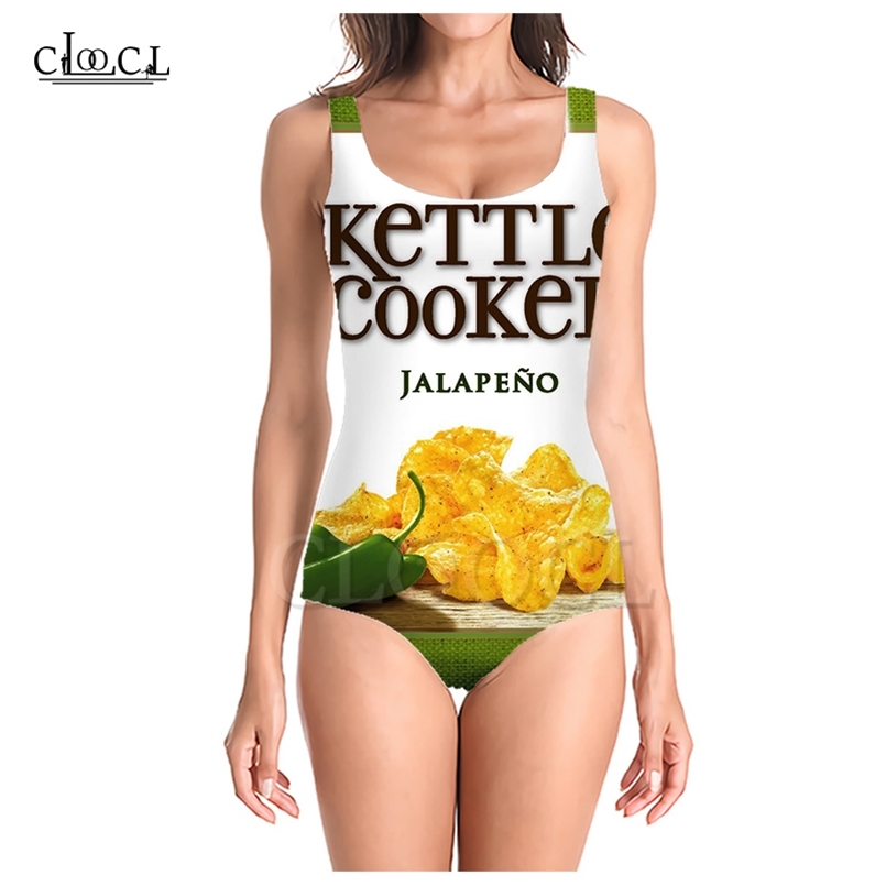 

Delicious Potato Chips Food 3D Print Fashion Sleeveless Sexy OnePiece Swimwear Summer Ladies Beach Swimsuits 220617, One-piece swimsuit