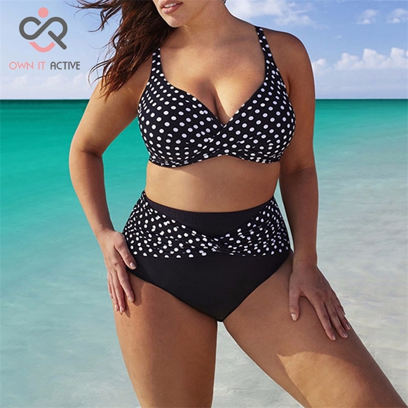 

swimsuit Plus Size Sexy Black Dots Womens Swimwear Bowknot High Waist Brazilian Bikini Set Bathing Suits Beachwear 220616