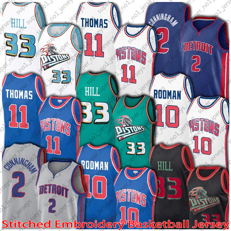 

Mitchell Ness Grant Isiah Hill Thomas Jerseys Detroits Basketball Piston Cade 2 Cunningham Jersey Dennis 10 Rodman Throwback