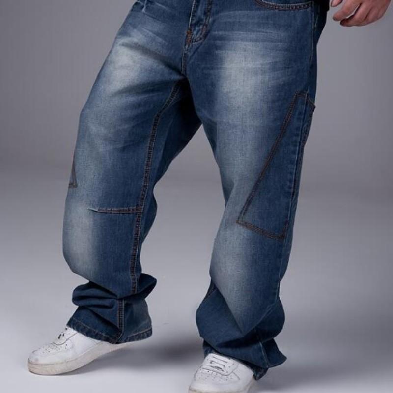 

Men's Jeans Fashion Mens Boys Hip Hop Washed Loose Casual Pants Denim Baggy Trousers Size 30-46 BlueMen's, Blue