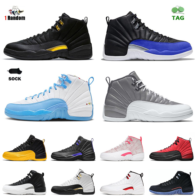 

Big Size 13 For Mens 12s Basketball Shoes Outdoor Jumpman 12 With Socks Black Taxi Royal Blue Stealth University Blue Gold Playoffs Retros Womens Jogging Sneakers, D38 white red 40-47