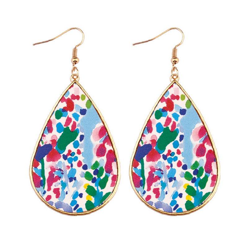 

Dangle & Chandelier ZWPON Pattern Print Pu Leather Teardrop Earrings Gold Frame Baseball Fashion Serape Ethnic Jewelry Wholesale