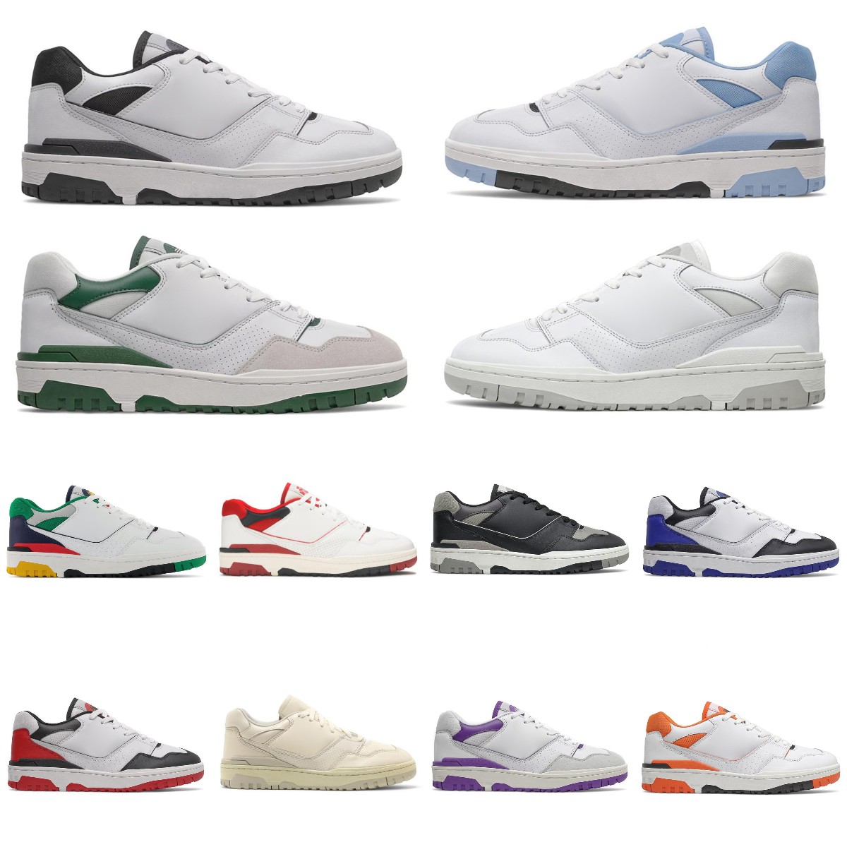 

2022 new 550 Mens Women Running Shoes B550 Green Yellow Rich Paul Grey Red Sea Salt Black Navy Blue White Purple Shadow Trainers B550 Sneakers 36-45, Box