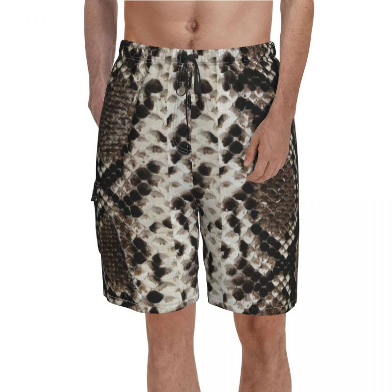 

Men' Shorts Python Snakeskin Board Faux Reticulated Animal Print Classic Short Pants Men Printed Plus Size Swim Trunks Gift