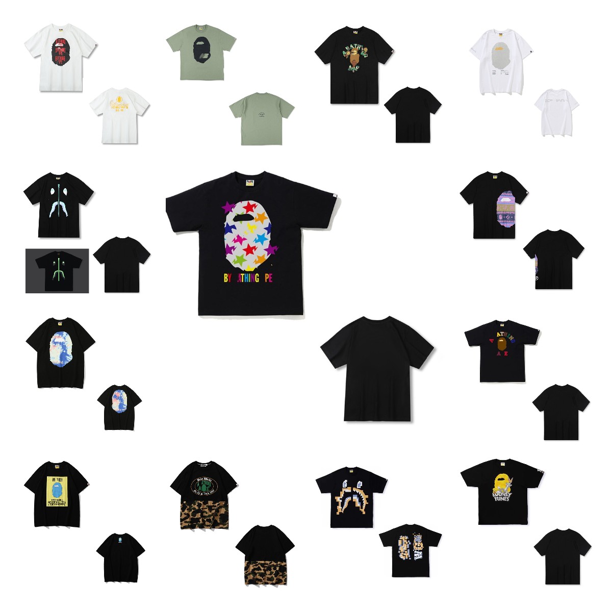 

Apes Men's T-Shirt Letter Print Casual Summer t shirt Breathable Short Sleeve Hip Hop Street Women's tShirt 2022 New 01041506, 1pcs buttons