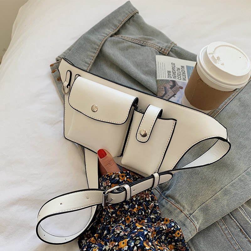 

HBP Designer Cross Body Waist bag Luxury Messenger bag women handbag Adjustable shoulder straps key ring, White